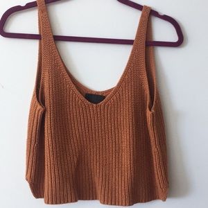 Intermix burnt orange knit crop top S